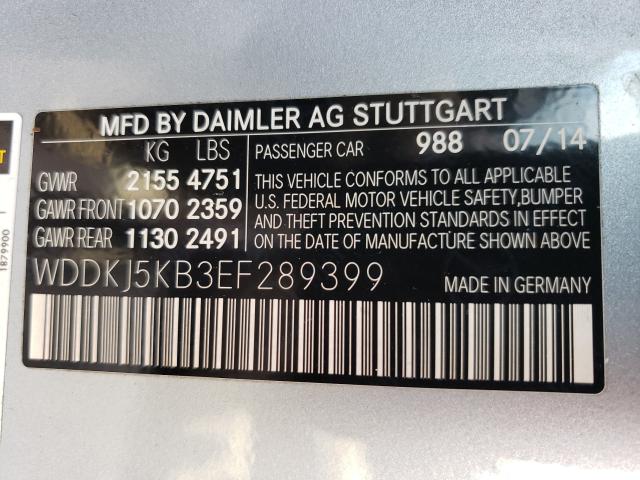Photo 10 from auction – 2014 MERCEDES-BENZ E 350 with VIN WDDKJ5KB3EF289399