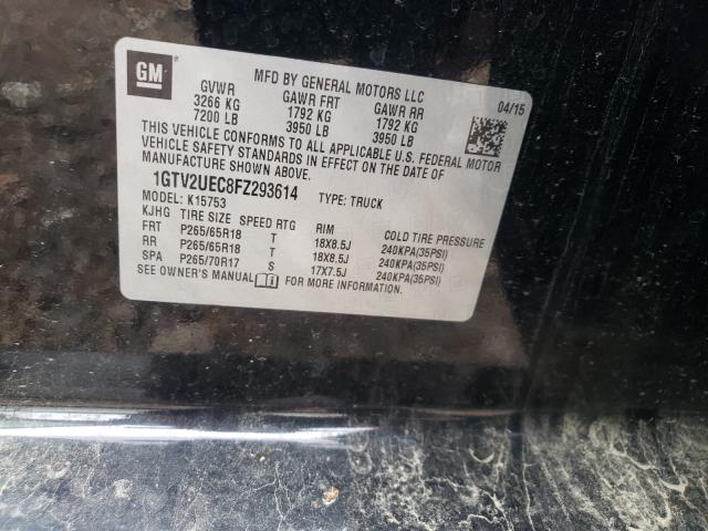 Photo 10 from auction – 2015 GMC SIERRA K15 with VIN 1GTV2UEC8FZ293614