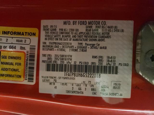Photo 10 from auction – 2016 FORD MUSTANG with VIN 1FATP8UH6G5222018
