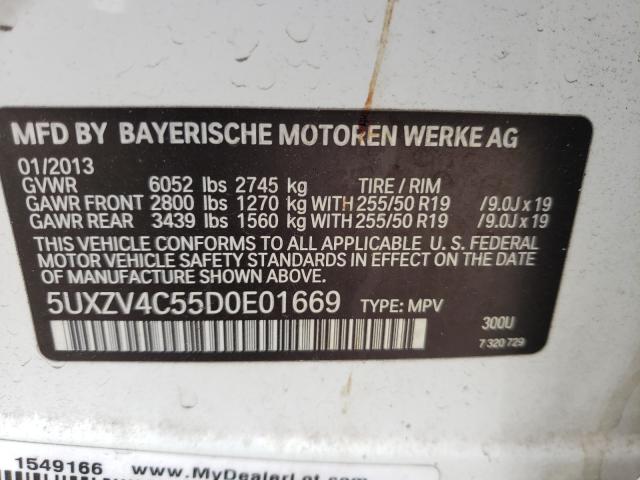 Photo 10 from auction – 2013 BMW X5 XDRIVE3 with VIN 5UXZV4C55D0E01669