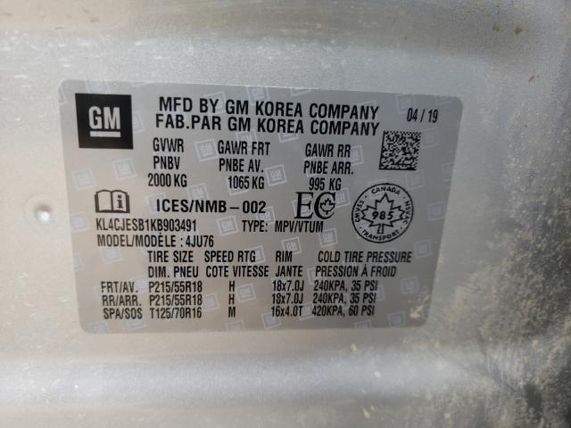 Photo 10 from auction – 2019 BUICK ENCORE PRE with VIN KL4CJESB1KB903491