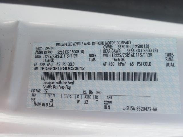 Photo 10 from auction – 2016 FORD ECONOLINE with VIN 1FDEE3FL9GDC22612