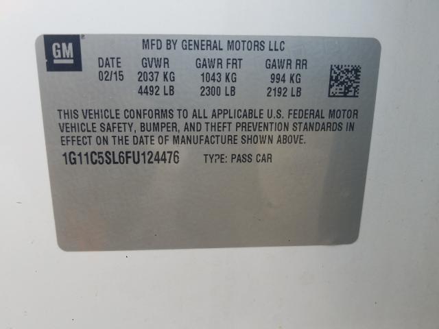 Photo 10 from auction – 2015 CHEVROLET MALIBU 1LT with VIN 1G11C5SL6FU124476