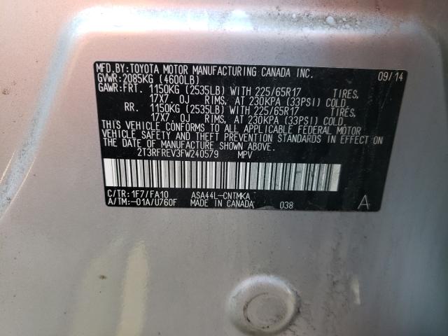 Photo 10 from auction – 2015 TOYOTA RAV4 with VIN 2T3RFREV3FW240579