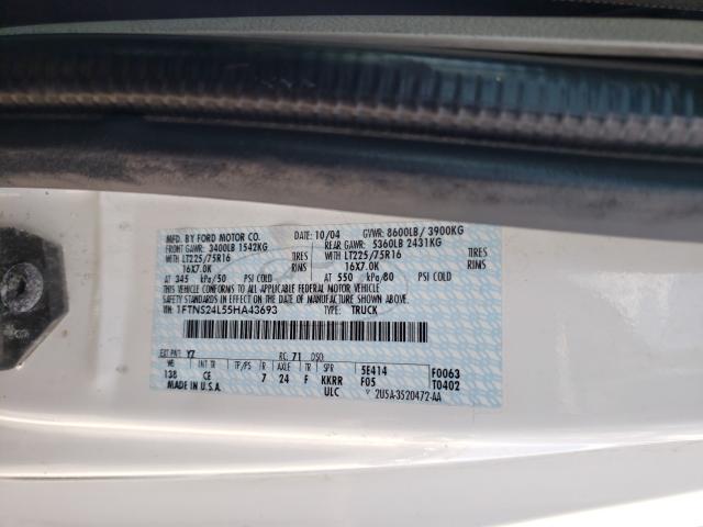 Photo 10 from auction – 2005 FORD ECONOLINE with VIN 1FTNS24L55HA43693