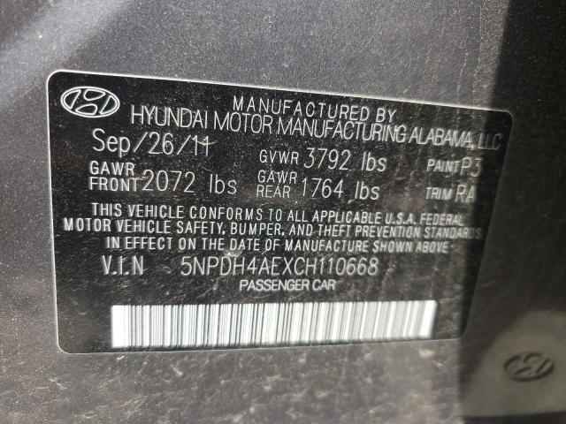 Photo 10 from auction – 2012 HYUNDAI ELANTRA GL with VIN 5NPDH4AEXCH110668