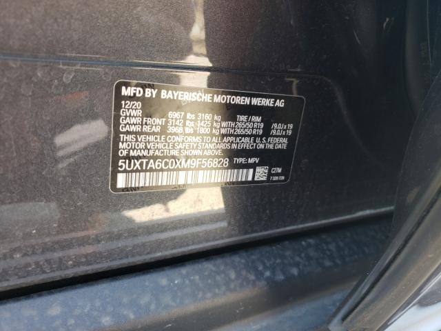 Photo 10 from auction – 2021 BMW X5 XDRIVE4 with VIN 5UXTA6C0XM9F56828