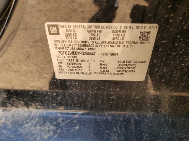 Photo 10 from auction – 2015 GMC SIERRA K15 with VIN 3GTU2WEC3FG245347