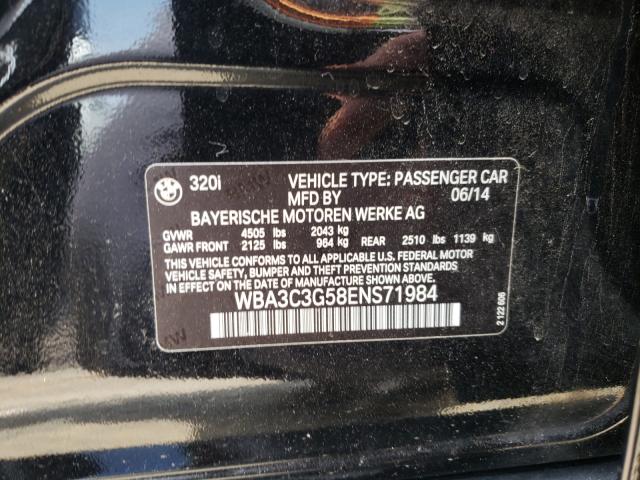 Photo 10 from auction – 2014 BMW 320 I XDRI with VIN WBA3C3G58ENS71984