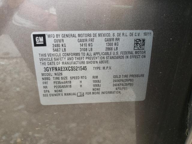 Photo 10 from auction – 2012 CADILLAC SRX LUXURY with VIN 3GYFNAE3XCS521545