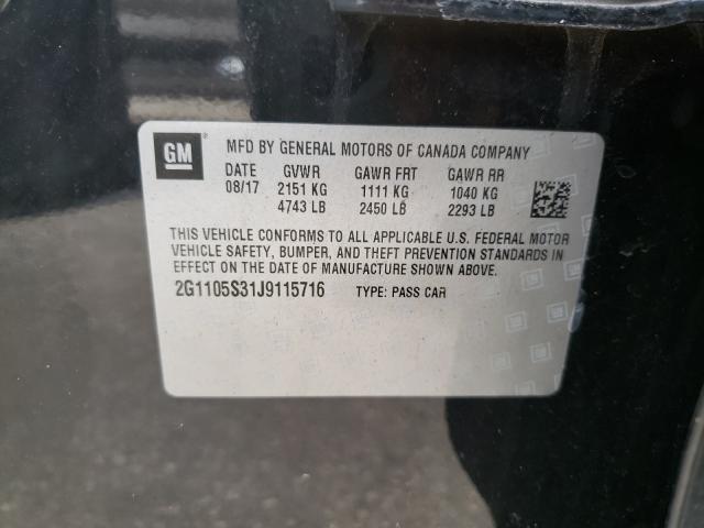 Photo 10 from auction – 2018 CHEVROLET IMPALA LT with VIN 2G1105S31J9115716