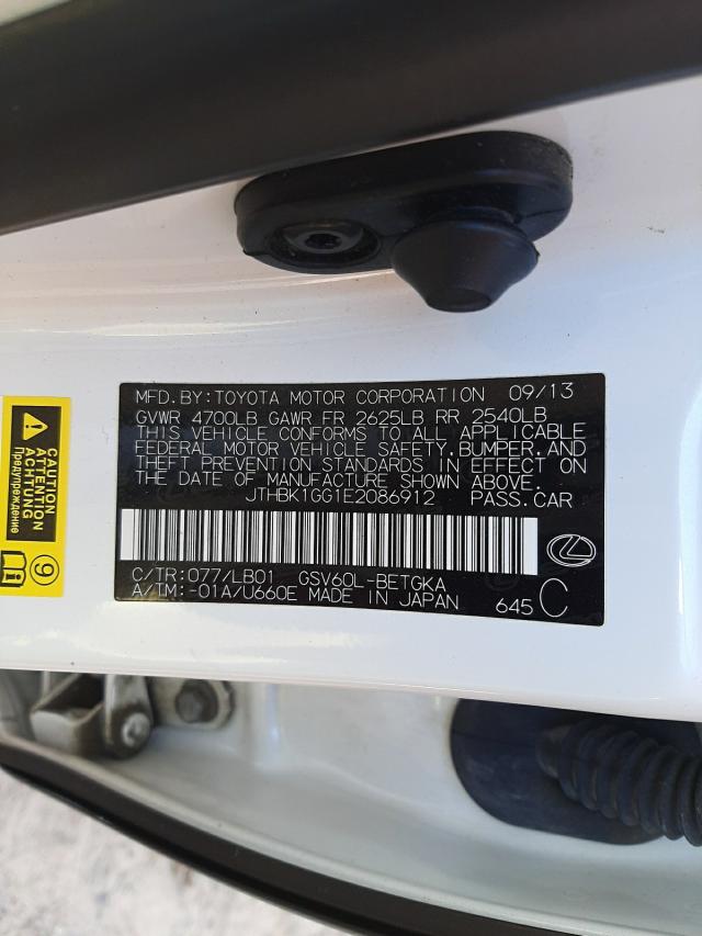 Photo 10 from auction – 2014 LEXUS ES 350 with VIN JTHBK1GG1E2086912