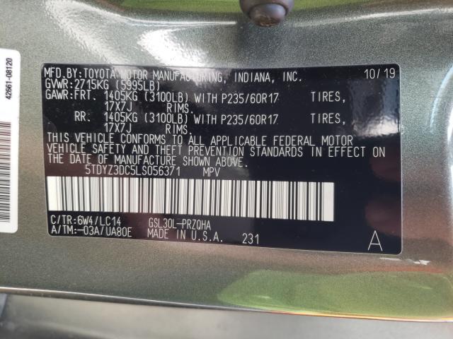 Photo 10 from auction – 2020 TOYOTA SIENNA with VIN 5TDYZ3DC5LS056371