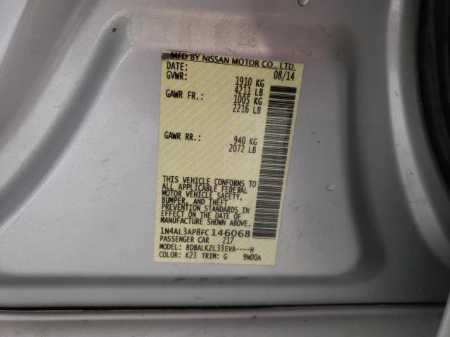 Photo 10 from auction – 2015 NISSAN ALTIMA 2.5 with VIN 1N4AL3AP8FC146068