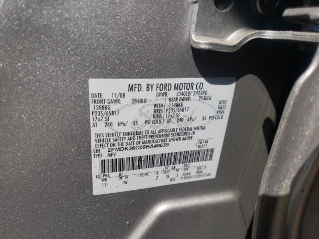Photo 10 from auction – 2009 FORD EDGE SE with VIN 2FMDK36C09BA49639
