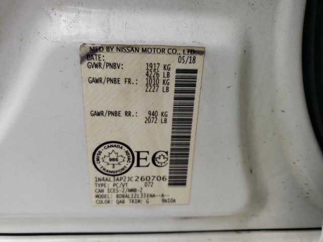 Photo 10 from auction – 2018 NISSAN ALTIMA 2.5 with VIN 1N4AL3AP2JC260706