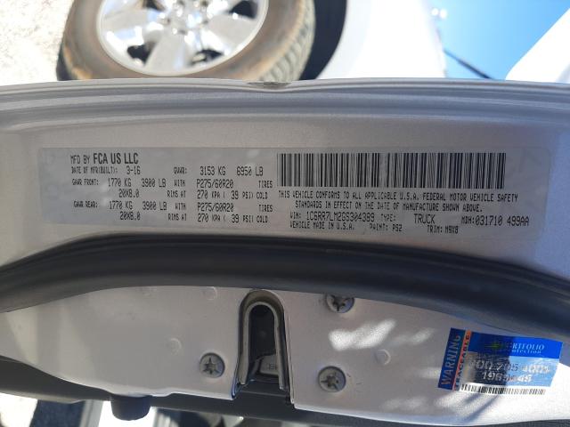 Photo 10 from auction – 2016 RAM 1500 SLT with VIN 1C6RR7LM2GS304389
