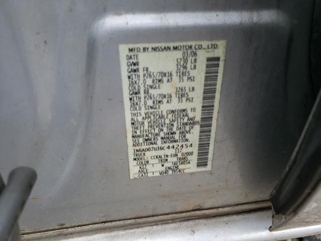 Photo 10 from auction – 2006 NISSAN FRONTIER C with VIN 1N6AD07U36C442454