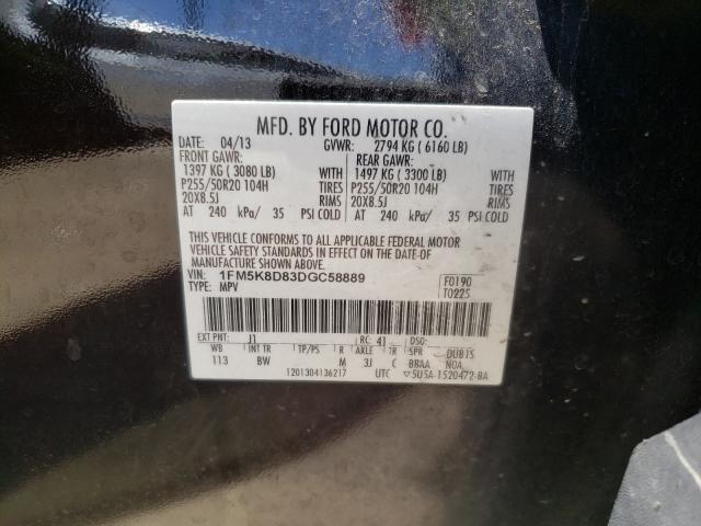 Photo 10 from auction – 2013 FORD EXPLORER X with VIN 1FM5K8D83DGC58889