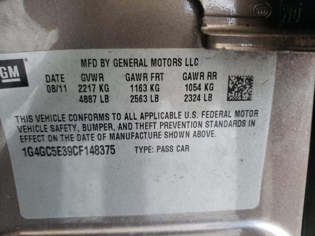 Photo 10 from auction – 2012 BUICK LACROSSE with VIN 1G4GC5E39CF148375