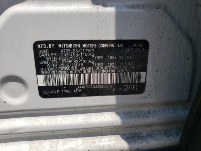 Photo 10 from auction – 2018 MITSUBISHI OUTLANDER with VIN JA4AD3A30JZ020209