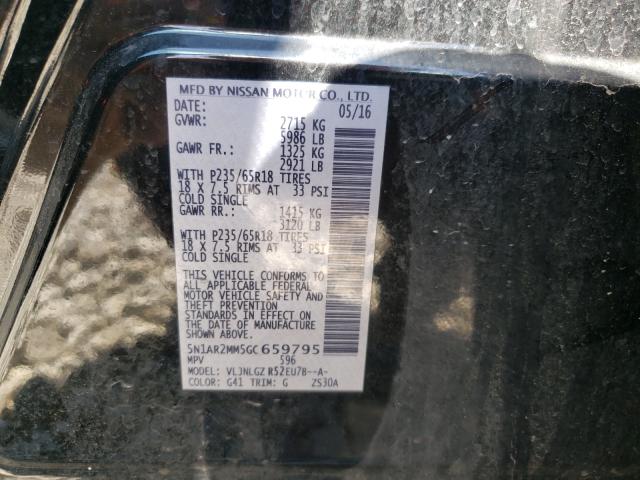 Photo 10 from auction – 2016 NISSAN PATHFINDER with VIN 5N1AR2MM5GC659795