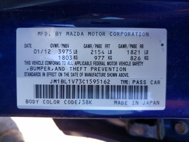 Photo 10 from auction – 2012 MAZDA 3 I with VIN JM1BL1V73C1595162