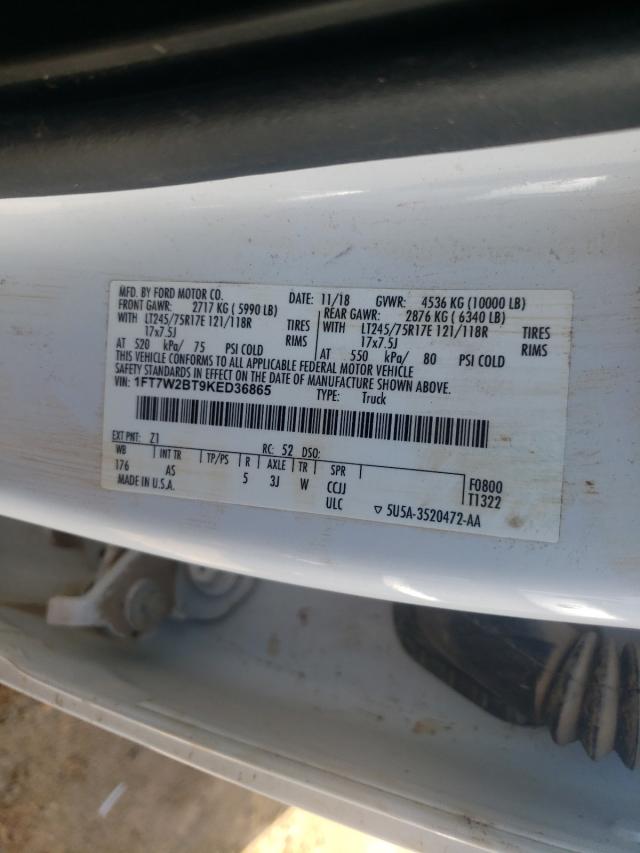 Photo 10 from auction – 2019 FORD F250 SUPER with VIN 1FT7W2BT9KED36865