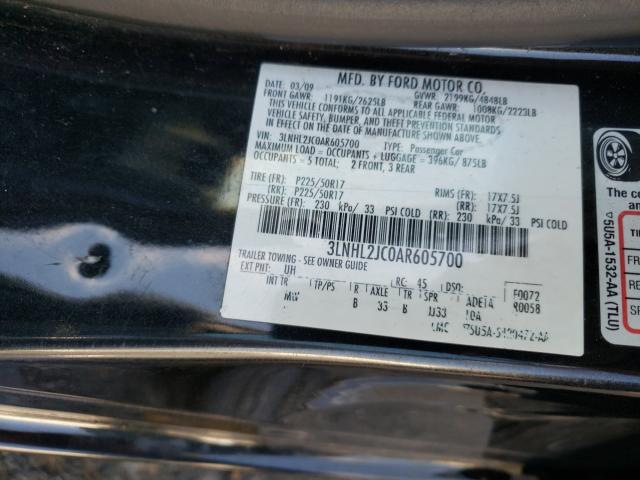 Photo 10 from auction – 2010 LINCOLN MKZ with VIN 3LNHL2JC0AR605700