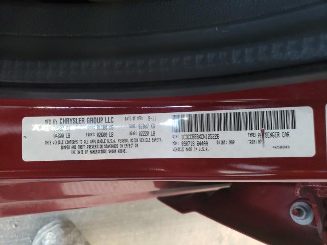 Photo 10 from auction – 2012 CHRYSLER 200 TOURIN with VIN 1C3CCBBBXCN125226