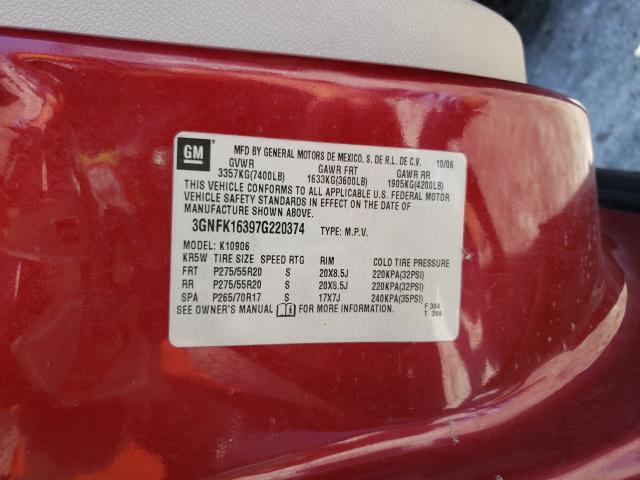 Photo 10 from auction – 2007 CHEVROLET SUBURBAN K with VIN 3GNFK16397G220374