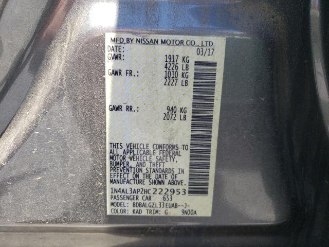 Photo 10 from auction – 2017 NISSAN ALTIMA 2.5 with VIN 1N4AL3AP2HC222953