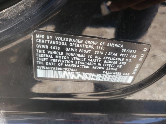 Photo 10 from auction – 2013 VOLKSWAGEN PASSAT S with VIN 1VWAH7A30DC027635