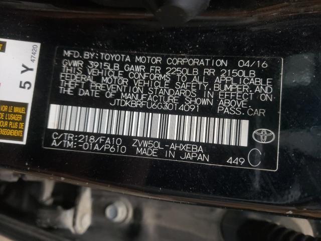 Photo 10 from auction – 2016 TOYOTA PRIUS with VIN JTDKBRFU6G3014091