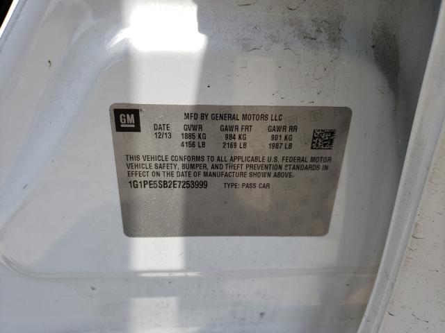 Photo 10 from auction – 2014 CHEVROLET CRUZE LT with VIN 1G1PE5SB2E7253999