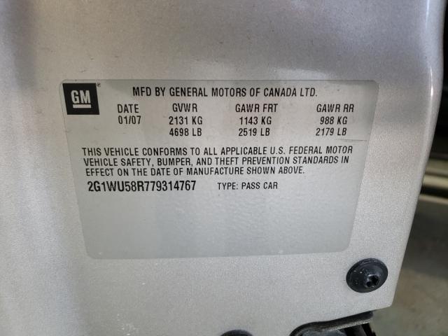 Photo 10 from auction – 2007 CHEVROLET IMPALA LTZ with VIN 2G1WU58R779314767