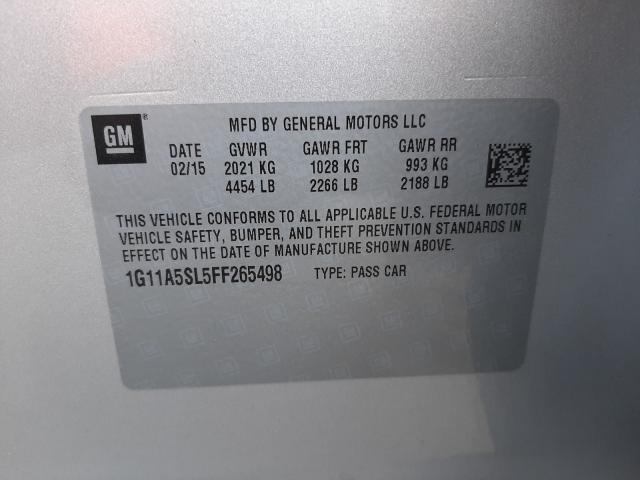 Photo 10 from auction – 2015 CHEVROLET MALIBU LS with VIN 1G11A5SL5FF265498