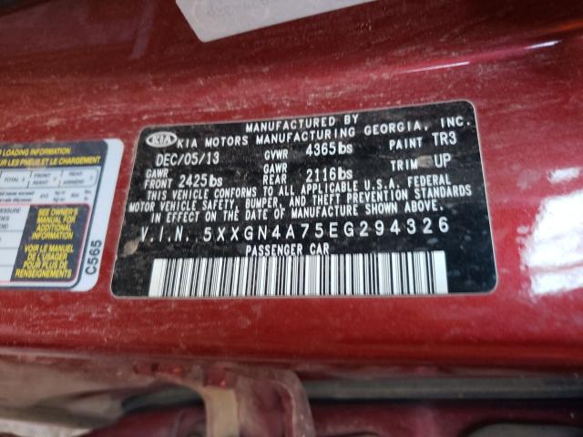 Photo 10 from auction – 2014 KIA OPTIMA EX with VIN 5XXGN4A75EG294326