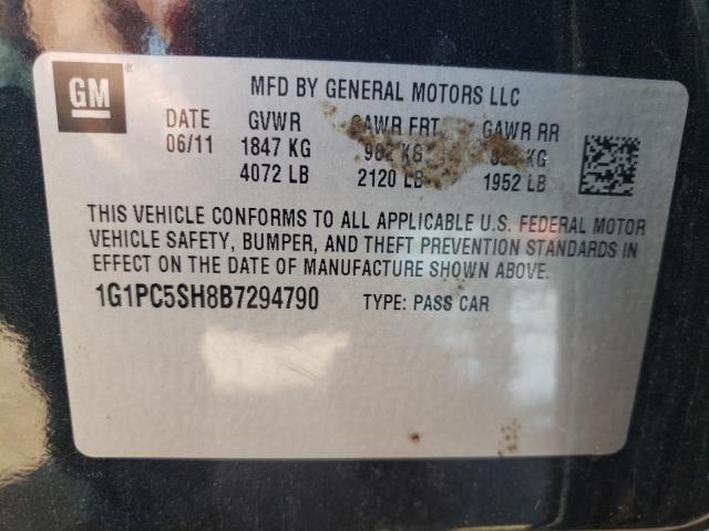 Photo 10 from auction – 2011 CHEVROLET CRUZE LS with VIN 1G1PC5SH8B7294790