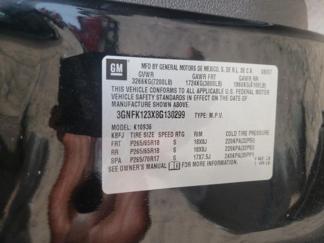 Photo 10 from auction – 2008 CHEVROLET AVALANCHE with VIN 3GNFK123X8G130299