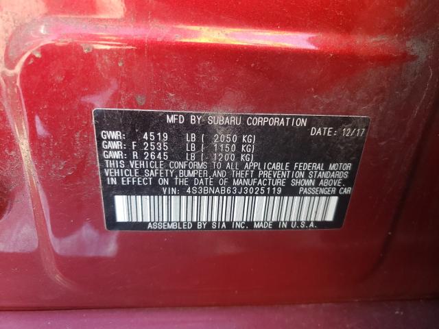 Photo 10 from auction – 2018 SUBARU LEGACY 2.5 with VIN 4S3BNAB63J3025119