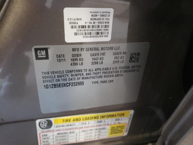 Photo 10 from auction – 2012 CHEVROLET MALIBU LS with VIN 1G1ZB5E0XCF232865