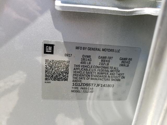 Photo 10 from auction – 2018 CHEVROLET MALIBU LT with VIN 1G1ZD5ST7JF141803