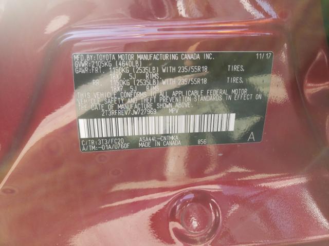 Photo 10 from auction – 2018 TOYOTA RAV4 ADVEN with VIN 2T3RFREV7JW727969