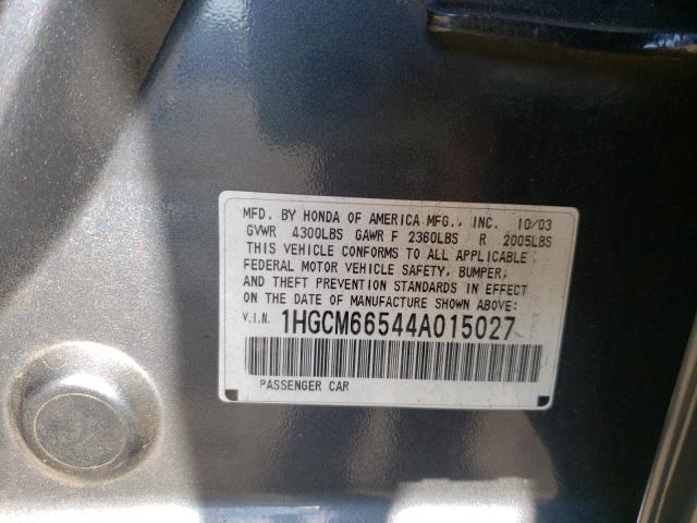 Photo 10 from auction – 2004 HONDA ACCORD EX with VIN 1HGCM66544A015027