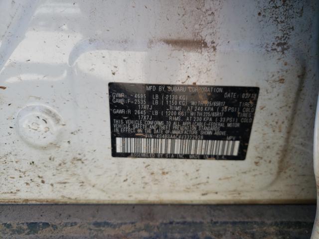 Photo 10 from auction – 2018 SUBARU OUTBACK 2. with VIN 4S4BSAAC4J3322928