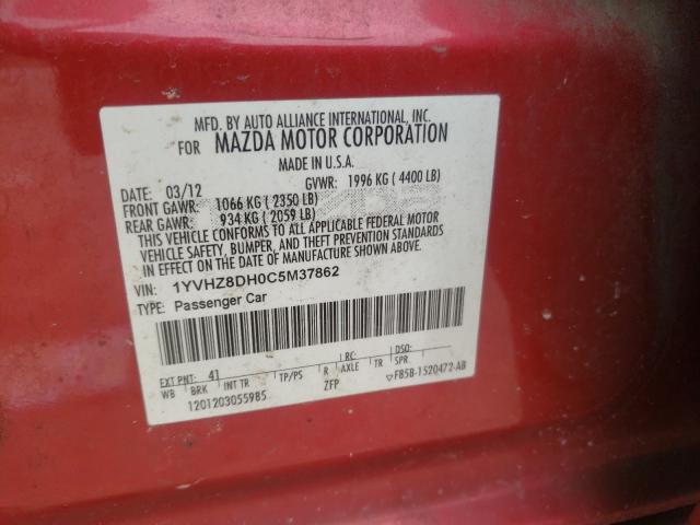 Photo 10 from auction – 2012 MAZDA 6 I with VIN 1YVHZ8DH0C5M37862