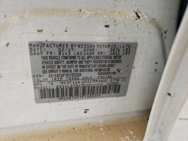Photo 10 from auction – 2019 NISSAN SENTRA S with VIN 3N1AB7AP7KY320334