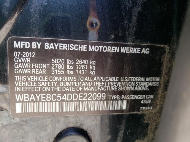 Photo 10 from auction – 2013 BMW 750 LI with VIN WBAYE8C54DDE22099