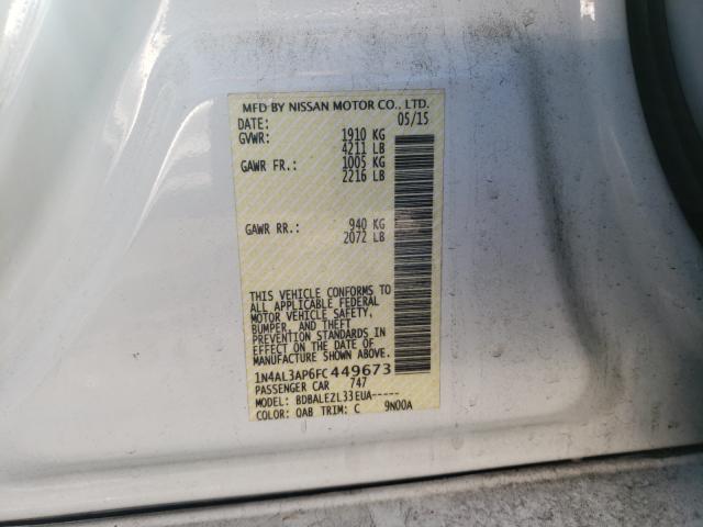 Photo 10 from auction – 2015 NISSAN ALTIMA 2.5 with VIN 1N4AL3AP6FC449673